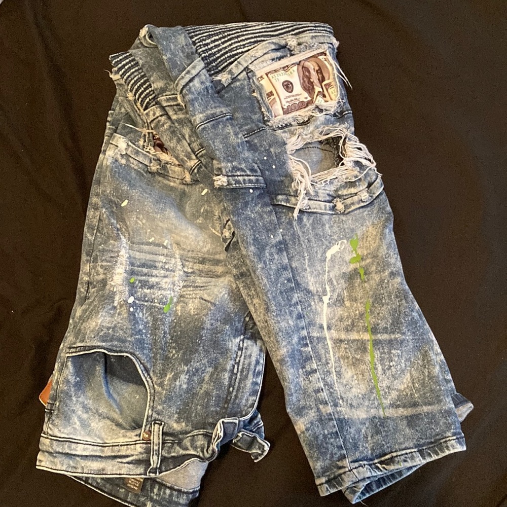 Ripped money jeans 40x32L FREE SHIP
